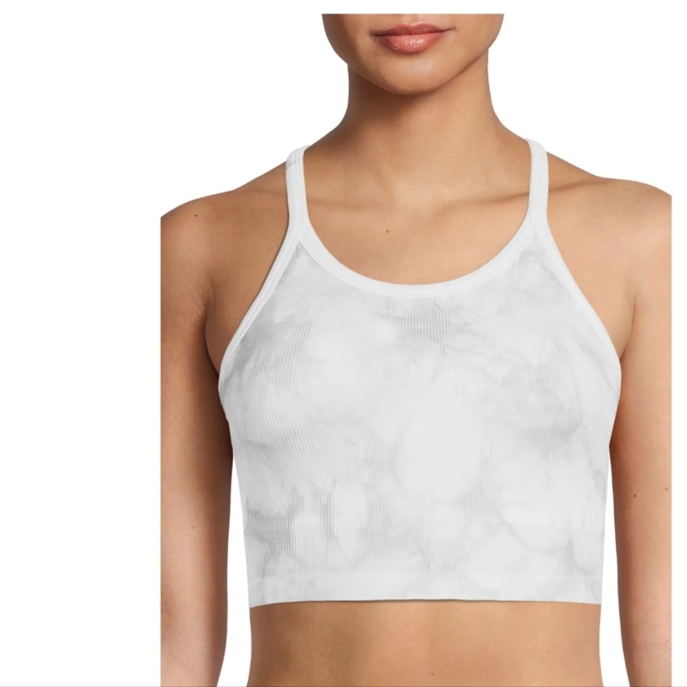 Jockey Essentials,NWT, Women's Medium Impact Seamless Rib Cami Bra,Tie Dye
